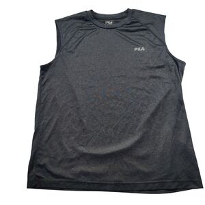 Fila Men's Sleeveless Athletic Tank Top Dark Grey Size Medium Workout Gym